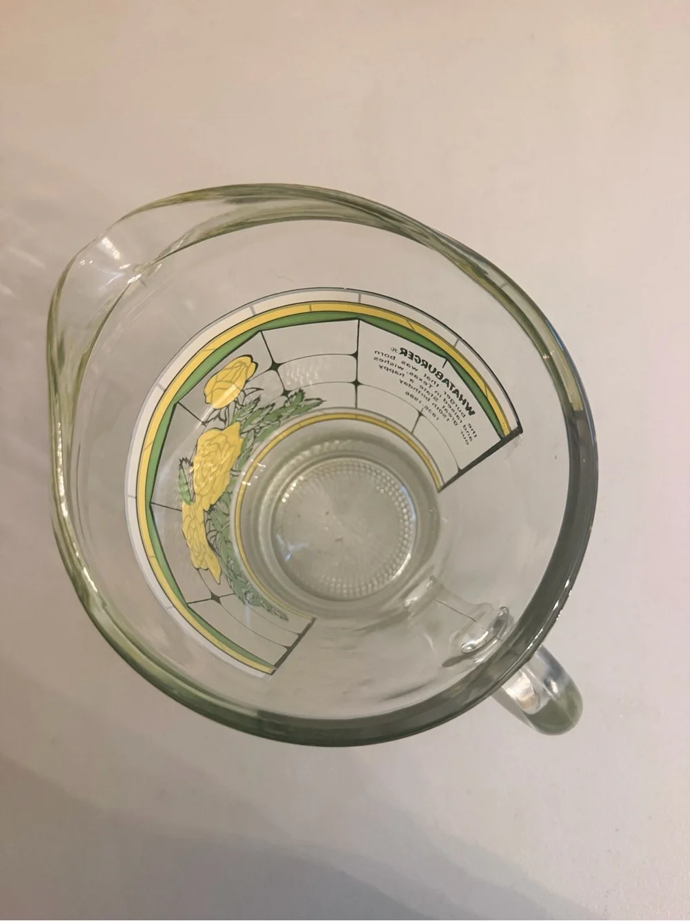 Vintage 1986 Whataburger Glass Tea Pitcher